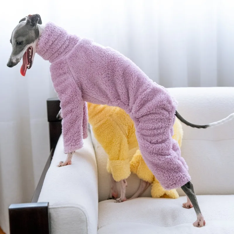 

Winter Onesies For Dogs Soft Puppy Clothes High Neck Warm Italian Greyhound Clothes Whippet/Mexican Hairless Purple