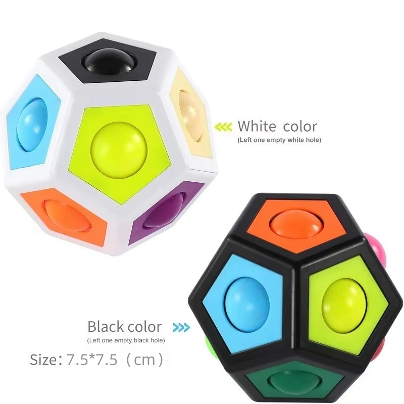 Cubo poligonal arco-íris bola pressão brinquedo alívio do estresse bola quebra-cabeça das crianças brinquedo resistente ao estresse dedo jogo presente