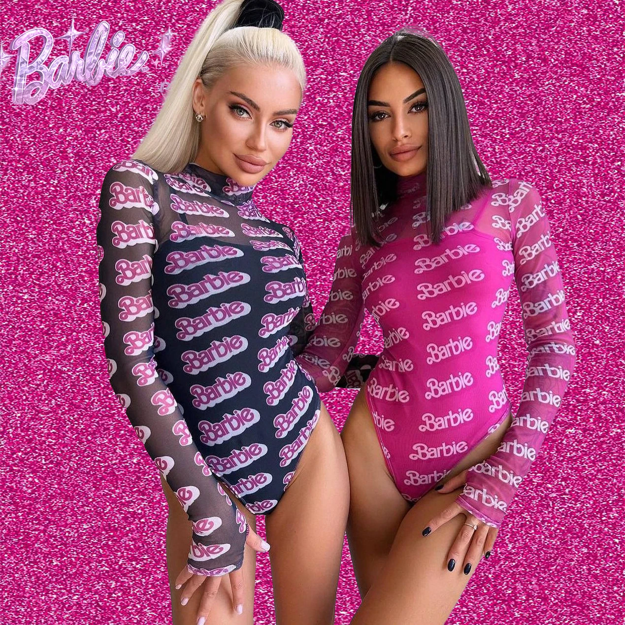 

Barbie Long Sleeved Jumpsuit Trendy Under Cloth Stylish Slim Fitting Jumpsuit Briefs Sexy tight Fashion Girls Gift Christmas