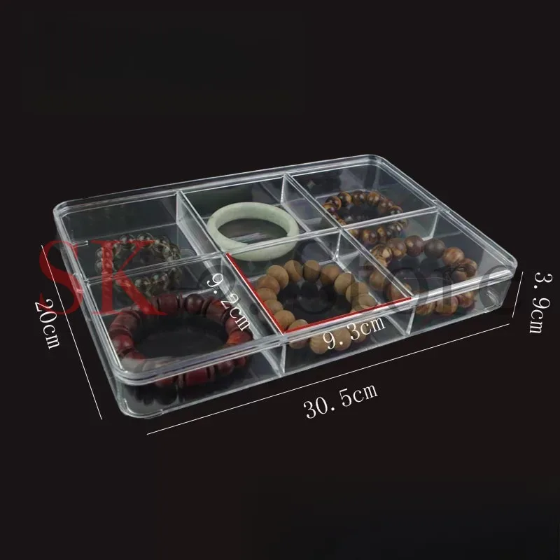 6/12/16/18/24 Grid Jewelry Storage Box Transparent Acrylic Plate Jewelry Display Box Loose Beads Storage Box
