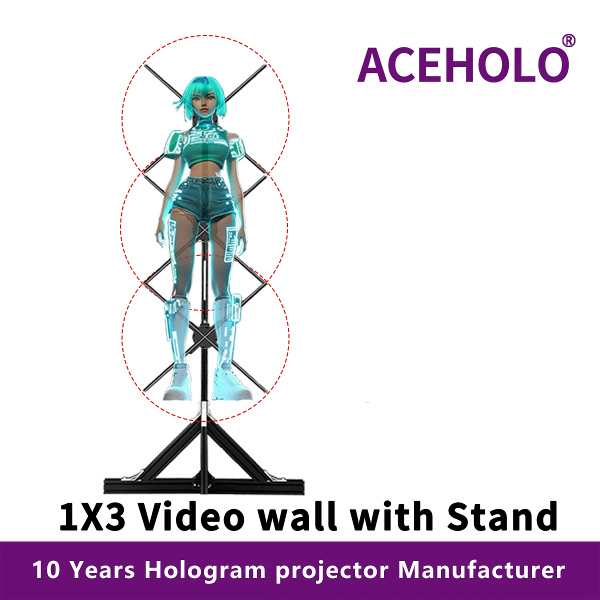 3 قطعة جهاز عرض هولوجرام فيديو جدار مزامنة الإعلان جهاز عرض هولوجرام ثلاثية الأبعاد led مروحة عرض للحدث للعام الجديد #1