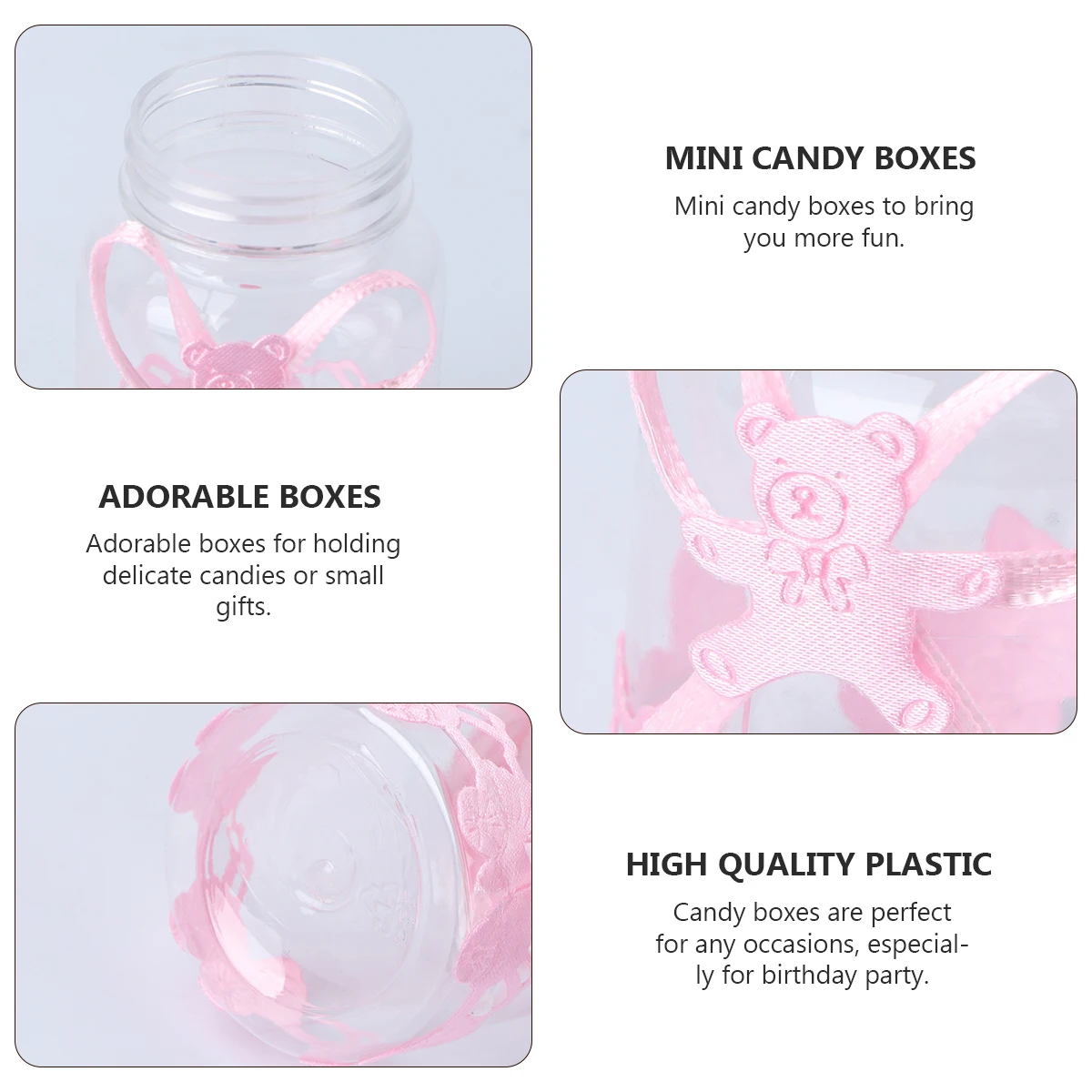 

24 Pcs Candy Boxes Gifts Adorable Plastic Containers for Birthday Party Favor Christmas Wedding Decorations Delicate Sweets