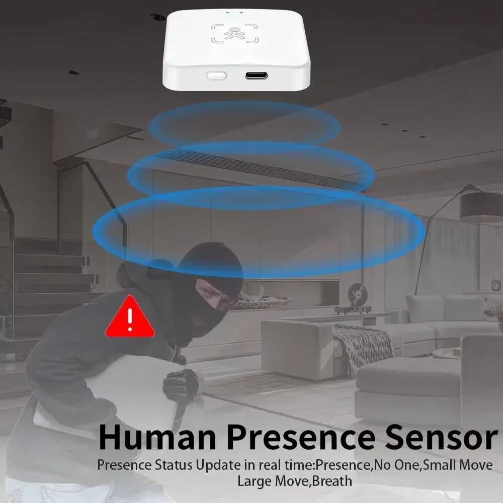 Zigbee czujnik obecności człowieka inteligentny czujnik PIR ciała detektor radarowy czujniki ruchu wsparcie asystenta domowego Zigbee2mqtt — zdjęcie 2