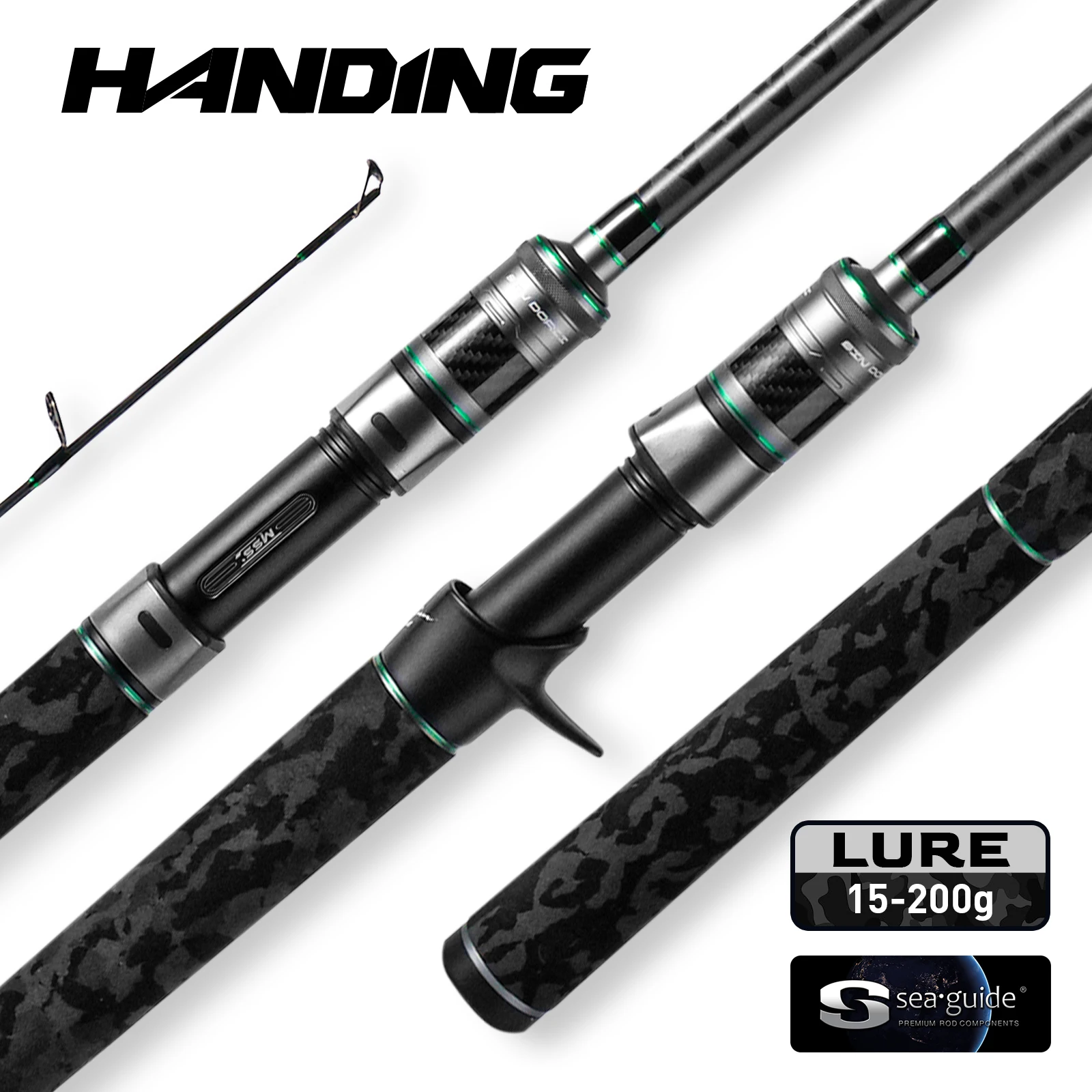 HANDING SINDOREI H/XH/XXH Fishing Rods 200g Lure Weight Powerful Pike Snakehead Rod Spinning 2.13-2.69M Fast Action Giant Rod