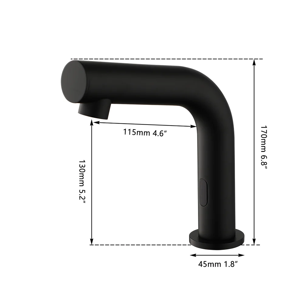 ZAPPO Luxury Matte Black Faucets Bathroom Basin Automatic Faucet Touchless Taps Deck Mounted Hot and Cold Sensor Faucets Crane