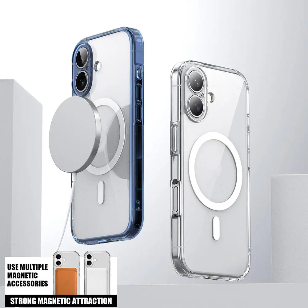 Etui na telefon iPhone 17 Pro/Pro Max/Air Aurora, przezroczyste, magnetyczne, z TPU, odporne na upadki, proste i nieżółknące, ochronne.