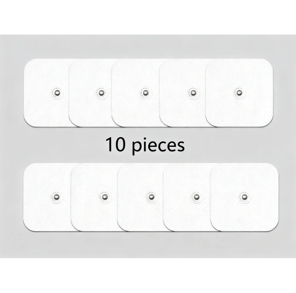 

Pulse Massager Electromyographic Stimulation Electrode Pads, Snap-On Type, 5 × 5 cm, Pack of 10