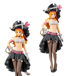 Figura de acción de una pieza de Anime, Nami, ropa negra, película de una pieza, estatuilla roja Sexy, modelo coleccionable de PVC, juguete, regalo para niños, 19CM