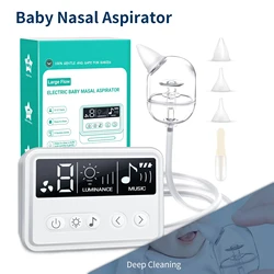 Baby Nasal Aspirator Electric Adjustable Nose Cleaner with Built-In Music & Night Light Rechargeable Nose Booger Sucker for Infa