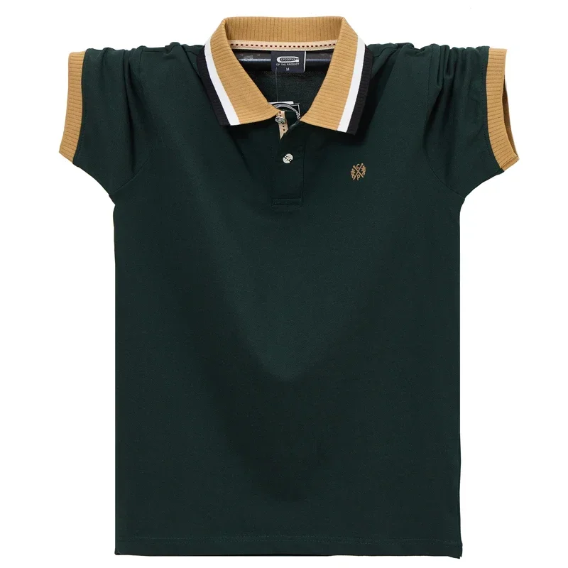 Men's Short-sleeved T-shirts Summer Casual Polo Shirt Lapel Solid Colour Business Men's Breathable
