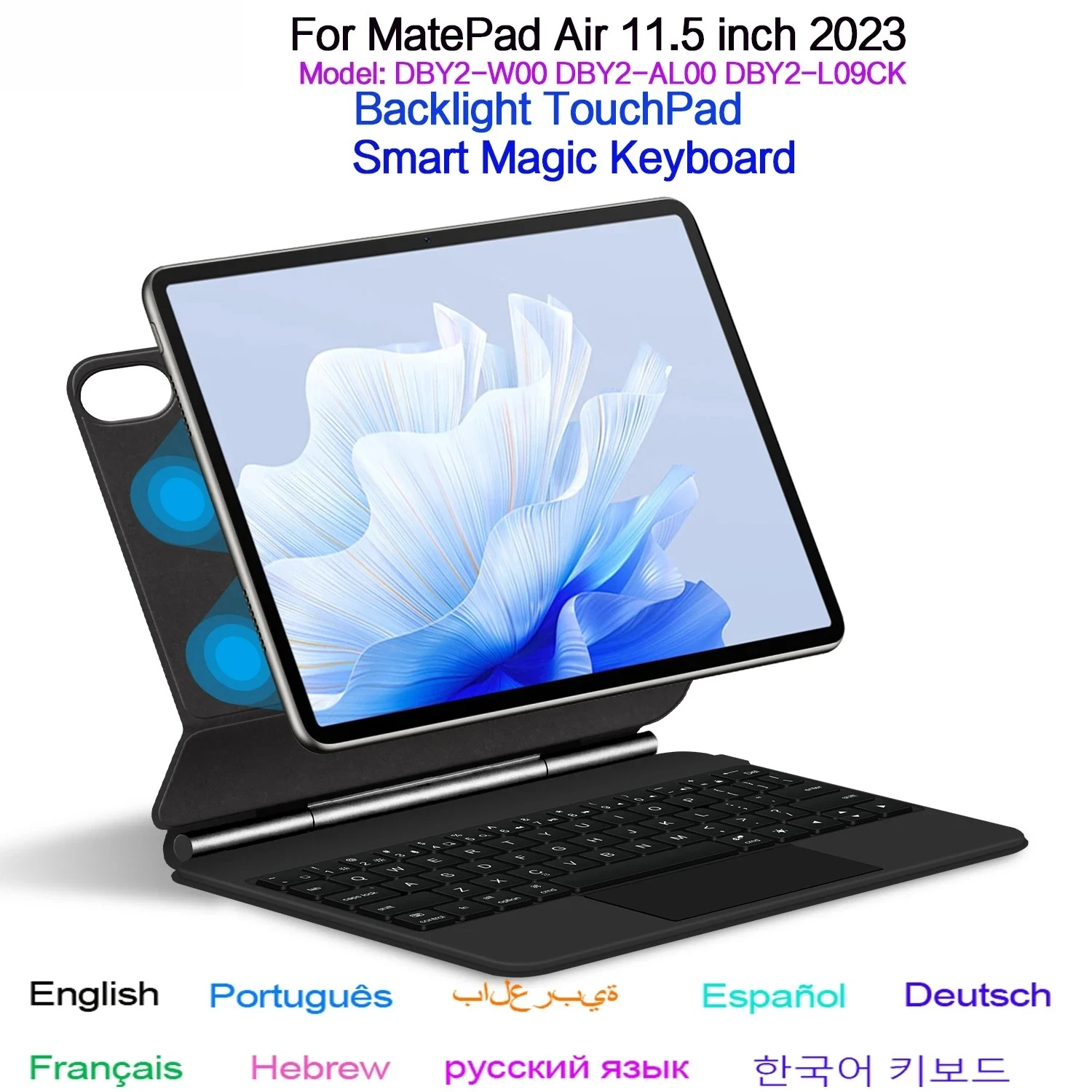 

Backlit Magic Keyboard for Huawei MatePad Air 11.5 inch 2023 Case Mate pad Air 11.5 DBY2-W00 AL00 Tablet Smart Cover Folio