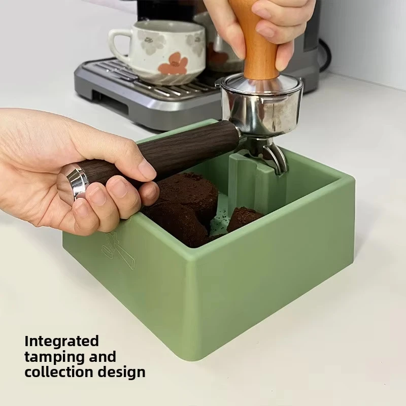 

Coffee Slag Knocking Bucket Tool Waste Powder Multi-function Storage Box Silica Gel Coffee Powder Box Handle Powder Distributor