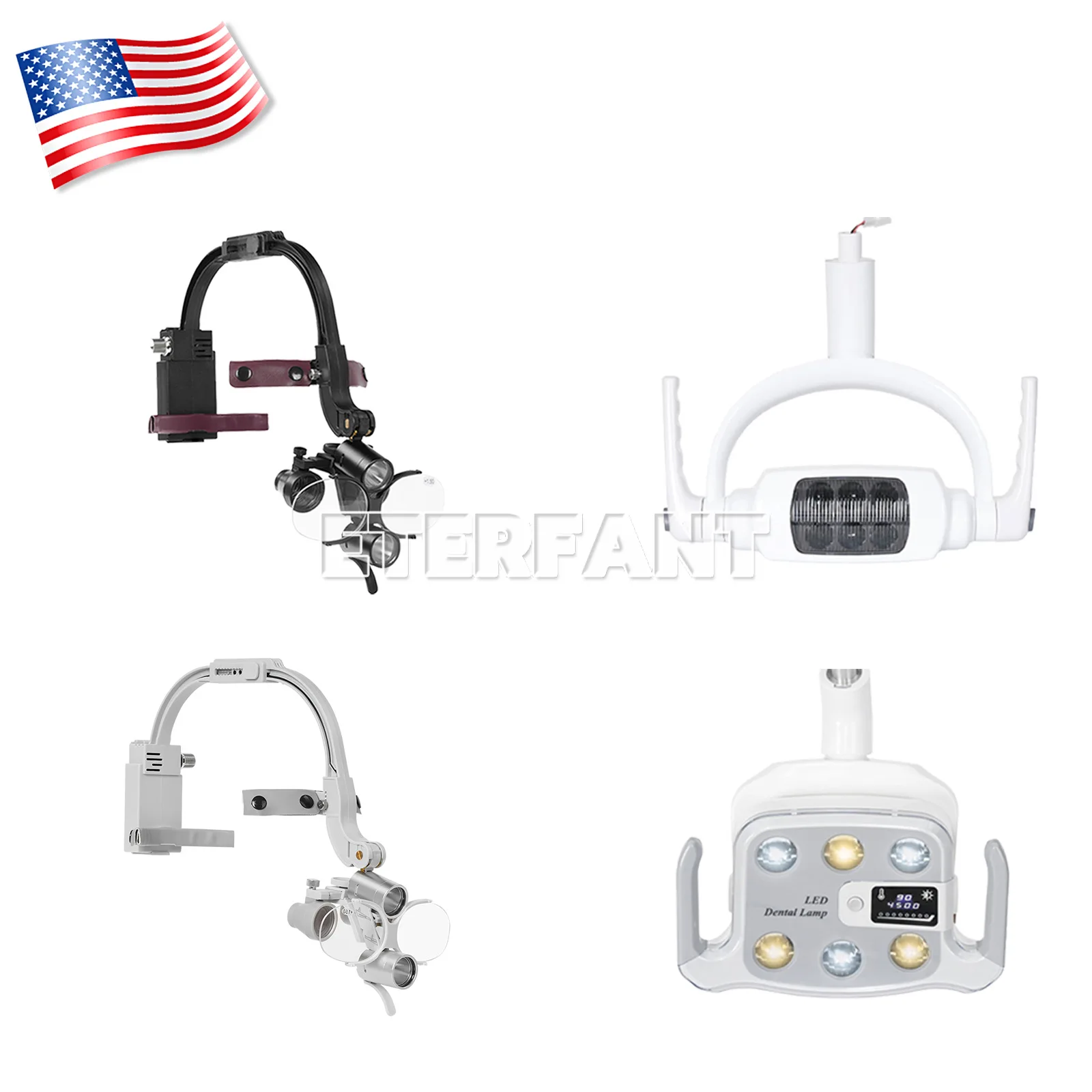 

3.5X Dental Surgical Headband Binocular Loupes 5W LED Head Light 2 Leds/6LED 8W/9W Shadowless Oral Lamp Light Induction Sensor