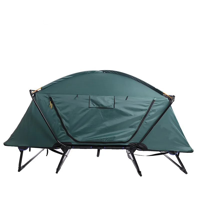 2 Person Outdoor Portable Waterproof Smart Camp Tent with Sleeping Bed Folding Above Off The Ground Hiking Camping Bed Tent Cot