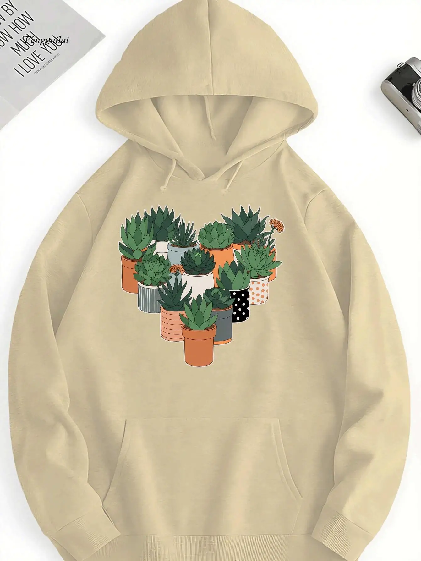 Cactus Potted Plant New fashion clothing for autumn and winter, couples' hoodies, versatile sports and casual loose hoodies