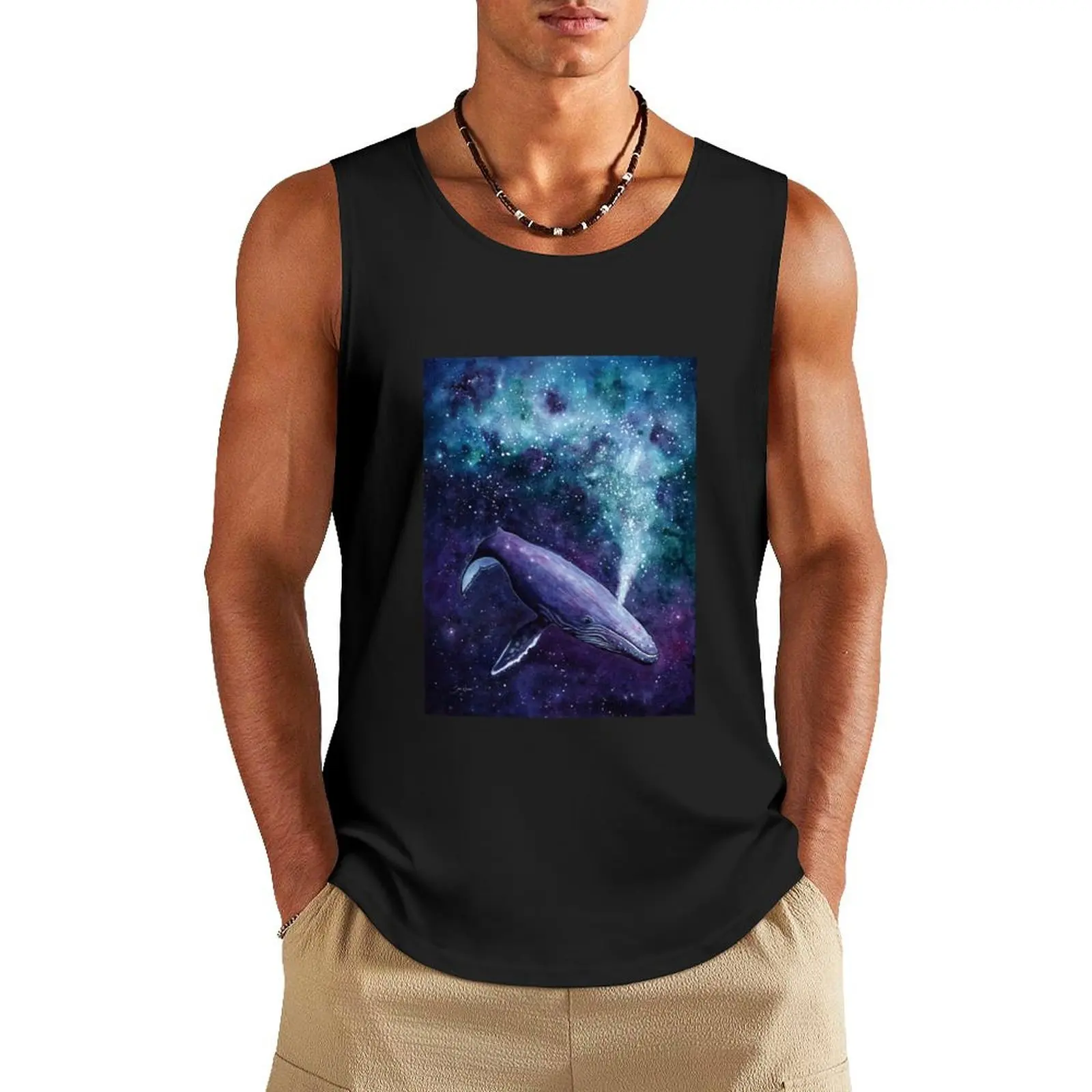 

Galaxy Whale Tank Top anime t-shirts Men's summer clothes 2025 Men gym sportswear sleeveless t-shirts for men