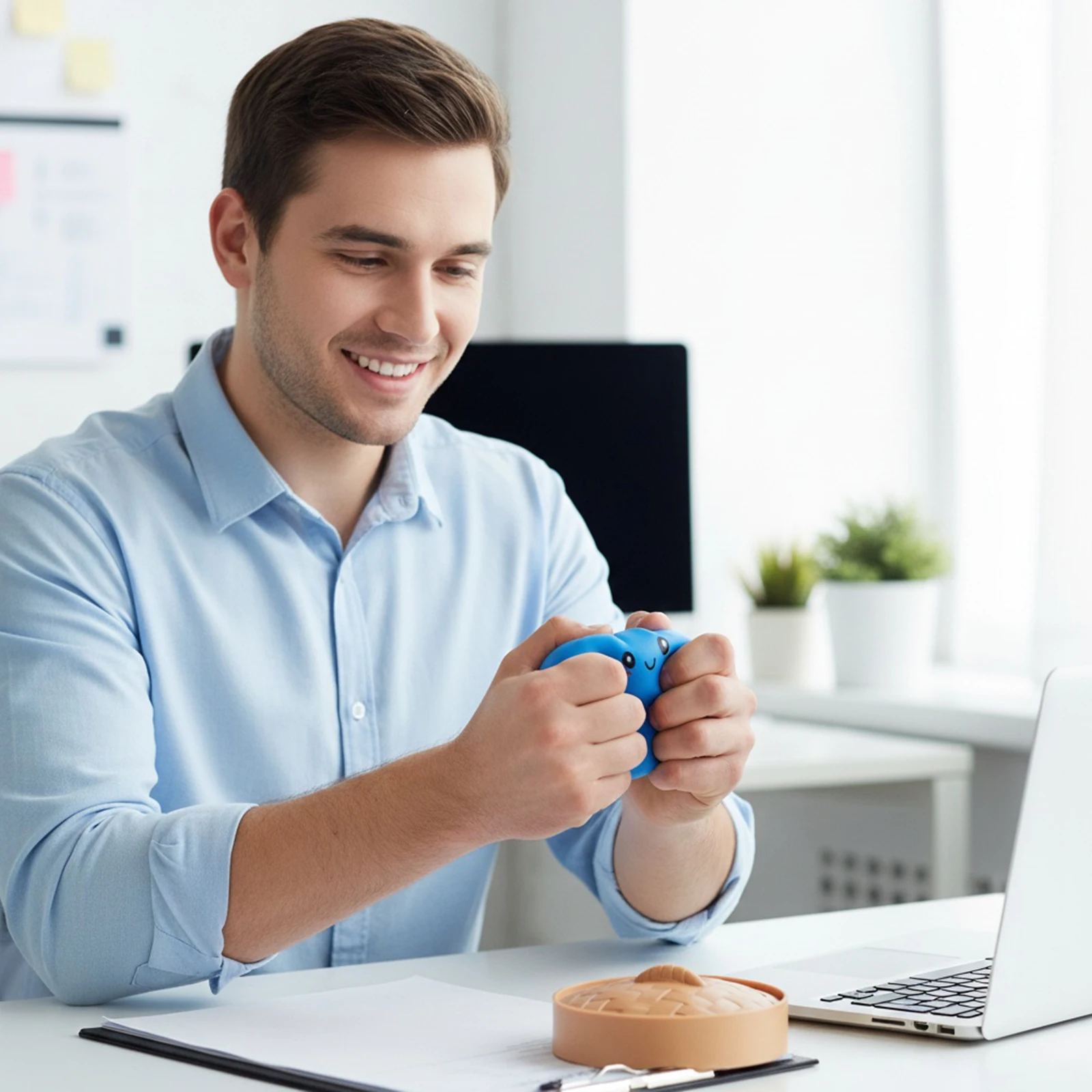 لعبة ضغط على شكل باوزي (خبز المحشي المطهو على البخار) ناعمة بطيئة الارتداد لتخفيف التوتر والضغط، هدايا