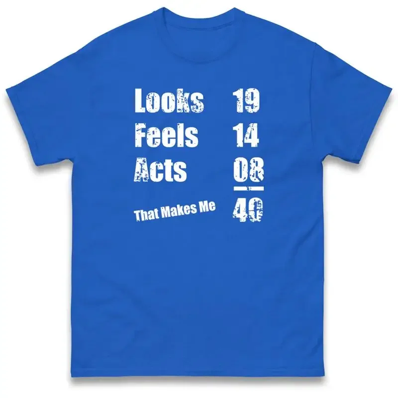 Funny Age Calculator T Shirt Looks Feels Acts That Make Me 40 Vintage