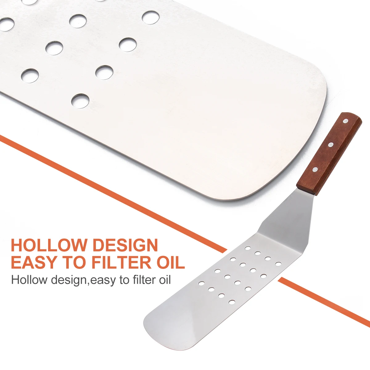 

Pizza Shovel Stainless Steel Wood H Cooking Tool BBQ Home Use Kitchen Gadget Spatula Heat Resistant Practical