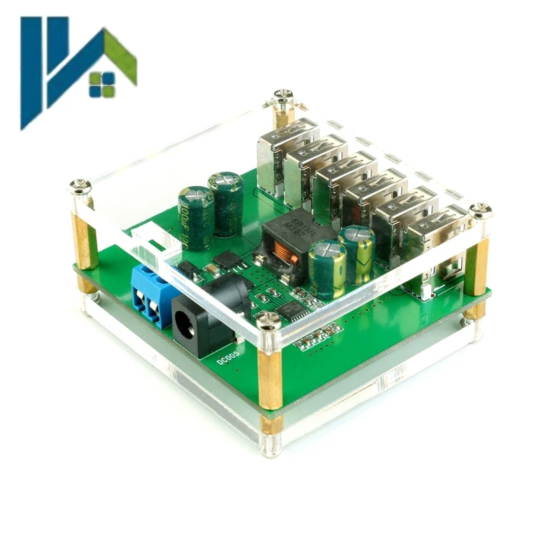 DC-DC Step Down Voltage Regulator Converter Module Car 10V-36V to 5V 8A 6 USB Output Power Supply