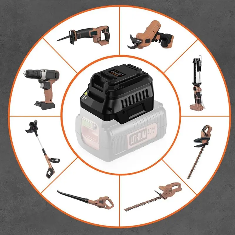Adattatore batteria Y42A per batteria al litio Black And Decker 40V Converti in lavoro per utensile elettrico a batteria Black And Decker 20V