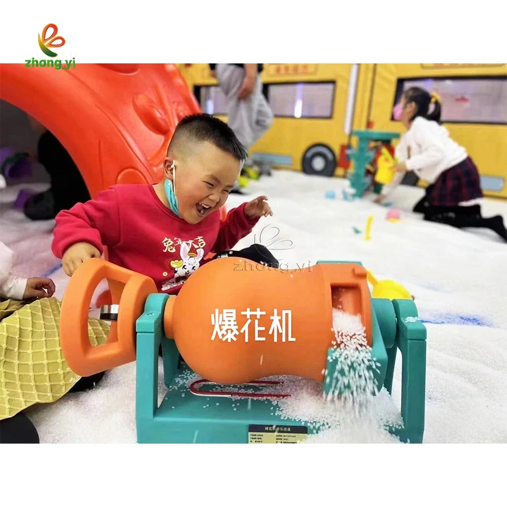 Zhongyi Amusement Patent Large  popcorn machine with lighting Kids soft Sand pit indoor Outdoor sand toys set for kids