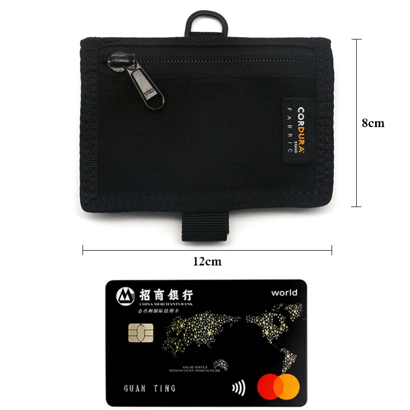 Japanese style Nylon Card Holder with 6 Card Slot Minimalist Style ID Holder Durable Waterproof Wallet with Transparent Pouch