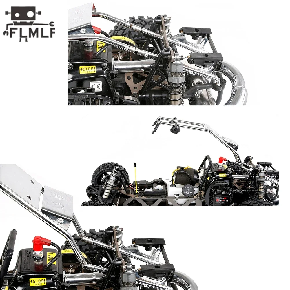 FLMLF Kit telaio auto fisso in metallo con telecomando per parti 1/5 HPI ROFUN ROVAN KingMotor BAJA 5B SS Buggy Rc