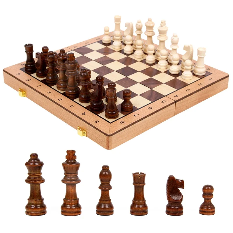 Hot sales High-End Adult and Children Student Large Magnetic Chess Solid Wooden Folding