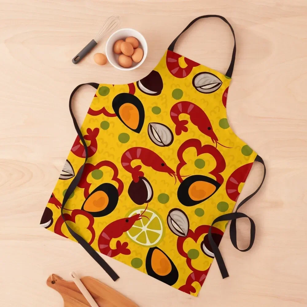 

Paella Apron Art Bib For Kitchen kitchen and home Barista Apron