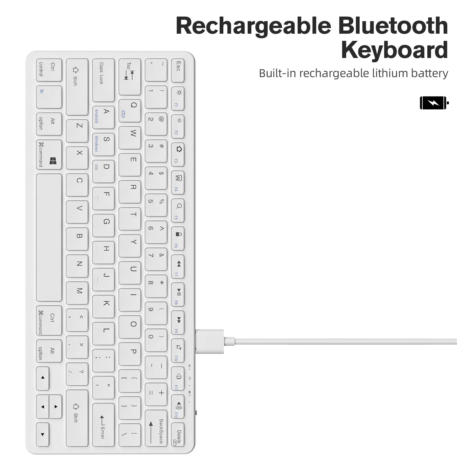 Silent Wireless Keyboard Suitable for iPad Flat Bluetooth Keyboard Samsung Tablet 78keys External Keyboard