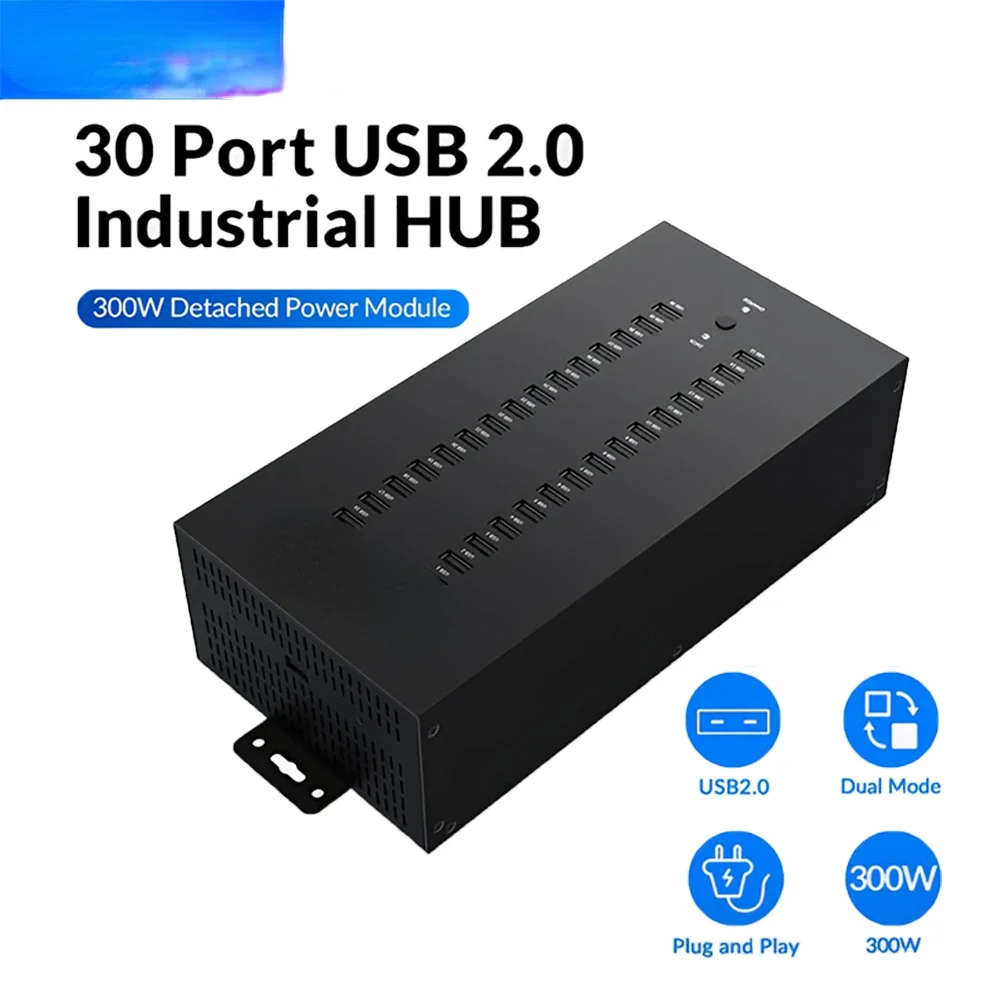 Usb Hub 30-port Industrial Grade Splitter with 300W Separate Power U Disk Batch Copy Test Docking Station Pc Accessories