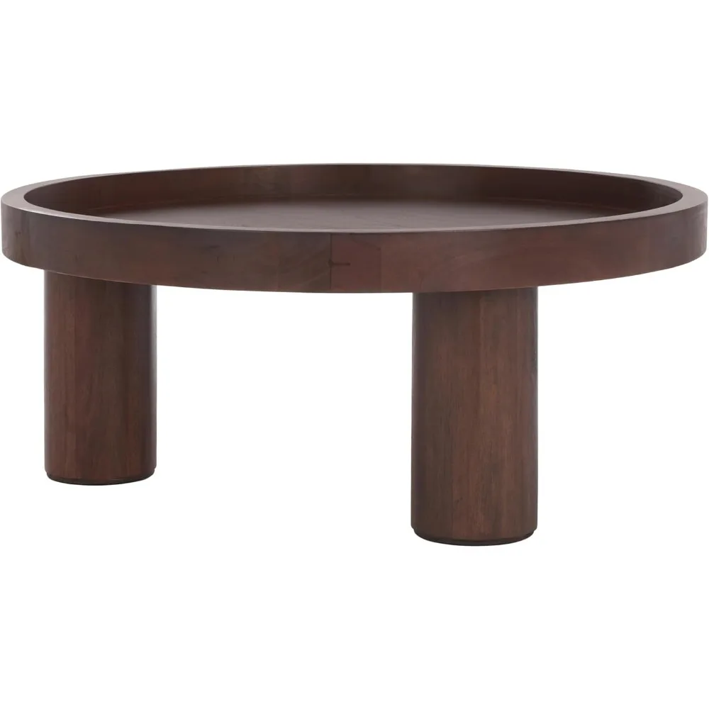 Home Collection Mesa de centro redonda Meek Brown com 3 pernas