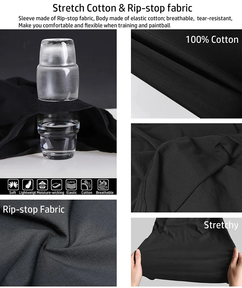 Summer Short Sleeve Combat Shirt Men 1/4 Zipper Cotton Tactical T Shirt Navy Blue Outdoor Shirts With Zipper Pocket