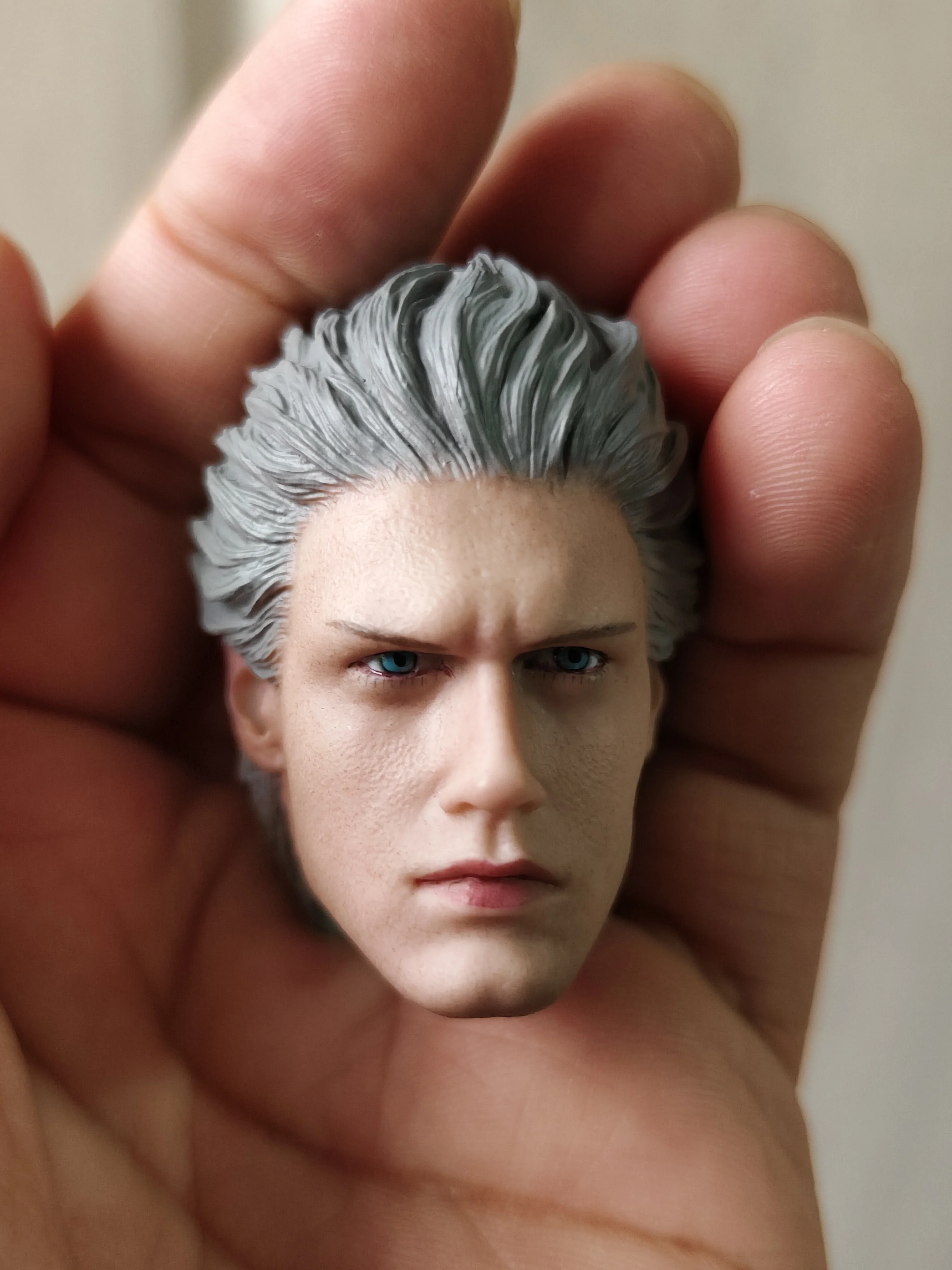 1:6 Male Head Sculpt Hunter Vergil Model For 12'' Male Action Figure Body Toy