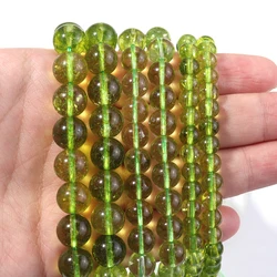 4/6/8/10mm Green Crystal Beads Olive Round Loose Spacer Beads for Jewelry Making Bracelet Necklace DIY Accessories