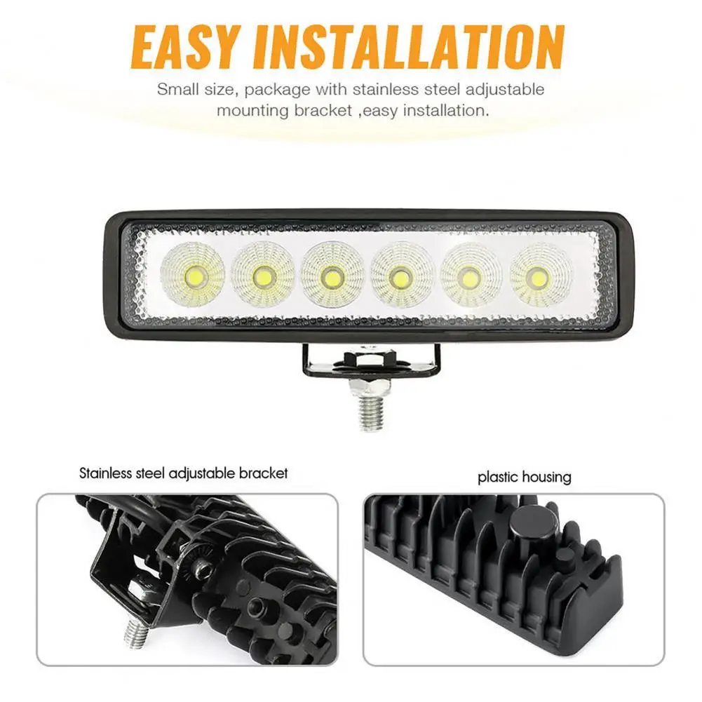 Convenient Exquisite 6 LED Beam Spotlight Bar Impact Resistant LED Light Bar Stable for ATV