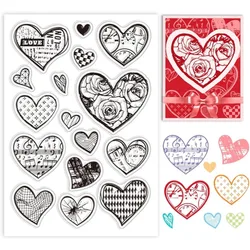 Love Background Clear Stamps for Cards Making Valentine's Day Silicone Clear Stamp Seals Transparent Stamps for DIY Scrapbooking