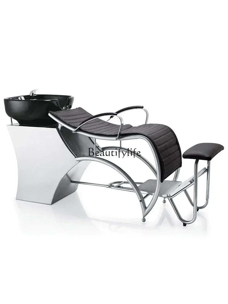 

06Ceramic Basin Shampoo Lying Half Beauty Salon Flushing Bed Scalp Massage Care Chair