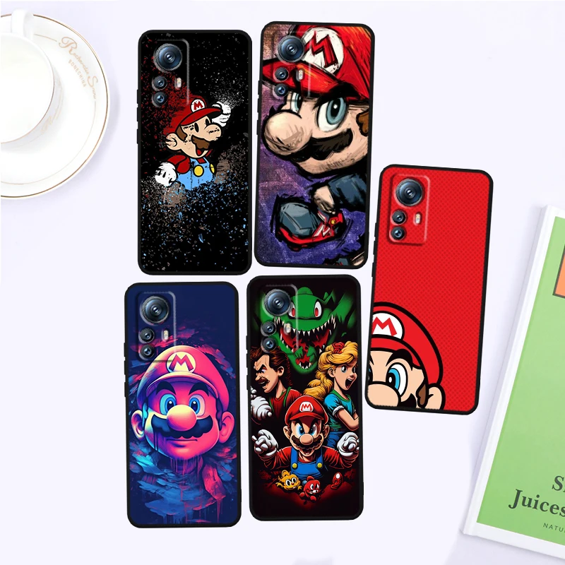 Cute Supers M-Marios Cartoon For Xiaomi Mi 14 13T 13 12T 12 11T 11i 11 10T 10 Pro Lite Ultra 5G Black Cover Phone Case