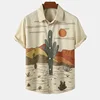 Desert Cactus 3D Print Hawaiian Shirt For Men
