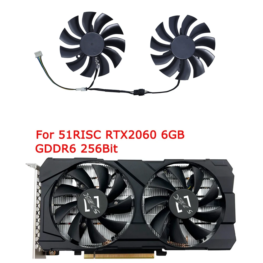 

Video Card Fan GPU Cooler For 51RISC rtx2060 6G,For SOYO ABIT JIESHUO MLLSE rtx 3070 TiM 8G 3060M 3070M,2Pcs/Set,FL8015 12VB