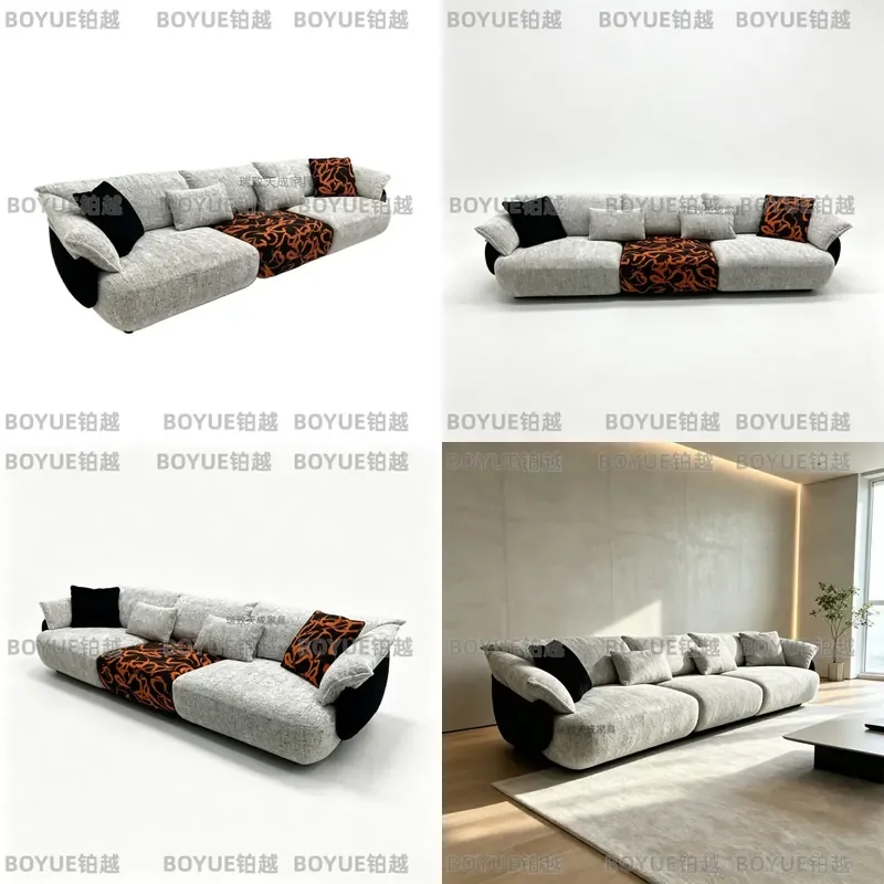 Nordic French Medieval Round Sofa Glacier Velvet Creative Color Matching Simple Living Room Furniture Modern Home Decor