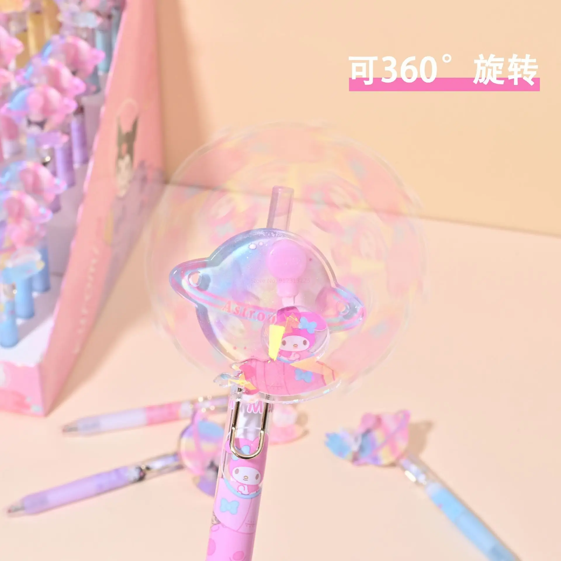 6 pz/36 pz nuovo Sanrio Planet Spin Pen Cartoon Cute Press penna neutra penna Gel studente cancelleria regalo per bambini