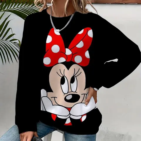 Disney Frauen Hoodies und Sweatshirts Mickey Mouse Herbst Frühling Sweatshirts Herbst Frühling Harajuku Langarm Hoodie Kleidung