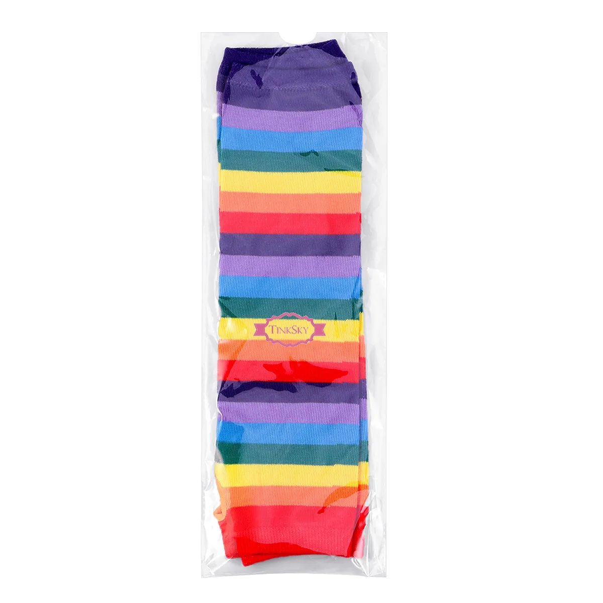 1Pair Colorful Rainbow Long Sleeve Fingerless Arm Warmers for Women Stretchy Comfortable Thumbhole Design Warm Breathable