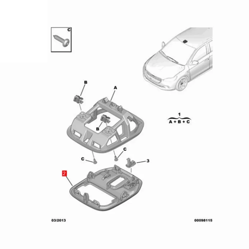 

1 PCS 98024841DS Car Roof Control Panel Roof Light Guard Reading Light Panel Gray ABS For Peugeot 301 2013-