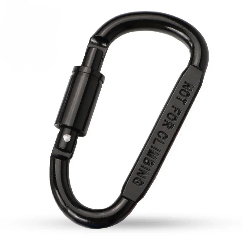 

Multicolor Aluminium Alloy Safety Buckle Keychain with Lock Climbing Button D-shape Carabiner Outdoor Sports Camping Hiking Hook