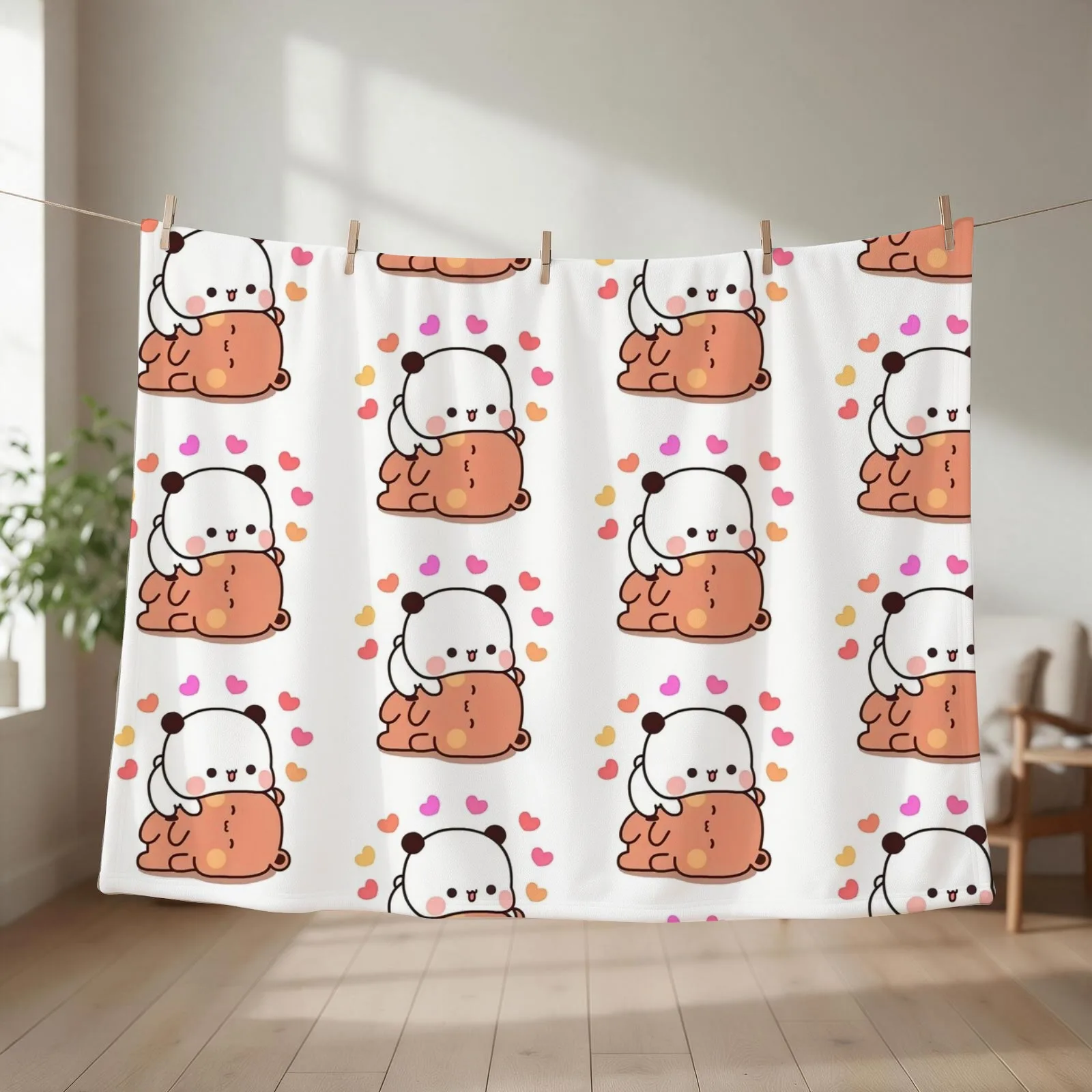 PANDA BEAR, bubu dudu Cuddling Throw Blanket Travel Warm Sofas Plush Blankets