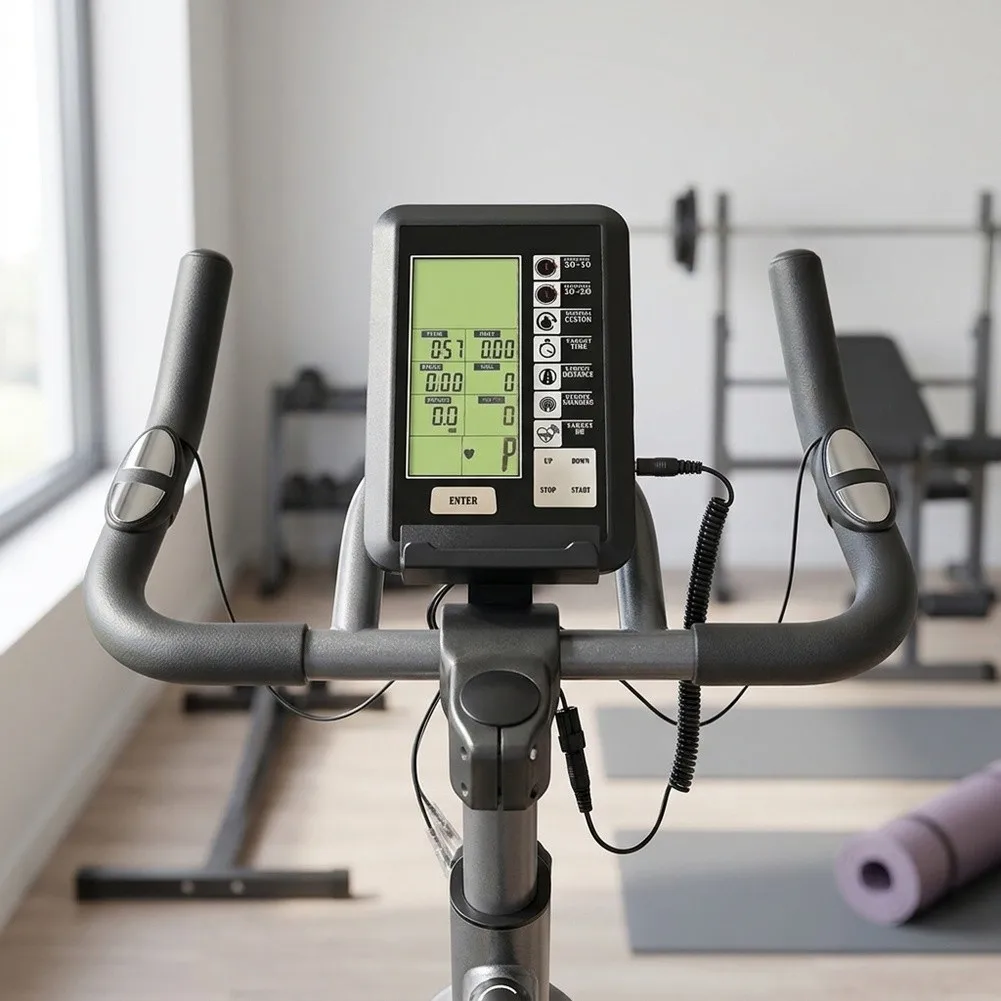 Calorie Tracking Speedometer Calisthenics Fitness Console Bike Monitor Heart Rate Sensor Included Heart Rate Sensor Cable